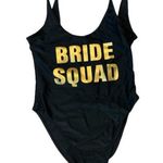 Dixperfect  Bride Squad Black and Gold Swimsuit Size XL NWOT Photo 0
