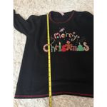 Womens XXL Christmas Sweater Embroidered Candy Cane Gingerbread Holiday Black Photo 8
