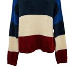 Anthropologie Cliche Mock Neck Colorblock Striped Wool Knit Long Sleeve Sweater Top Medium Photo 3