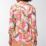 Chico's Chico’s No Iron 100% Linen 3/4 Sleeve Shirt Feather Fiesta Multicolor 2.5/US 14 Photo 1