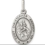 Sterling Silver Antiqued St. Christopher Medal Photo 2