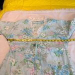 Vintage JC Penny Floral Robe House Dress NO SIZE Empire Waist Pastel eyelet Trim Blue Photo 11