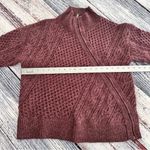 M. RENA Asymmetrical Zip Up Mock Neck Sweater in Plum Purple Purple Size L Photo 6