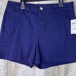 Maison Jules Size 8 Blue Indigo(Navy Blue) Essential No Stretch Short w/Pockets Photo 0