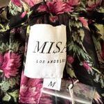 MISA Los Angeles  Celina Floral Mini Dress Chiffon Black Fuchsia size M J3 Photo 3