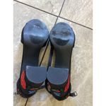 Steve Madden Black Floral Embroidered Ankle Strap Block Heel Sandals 9.5M Photo 4