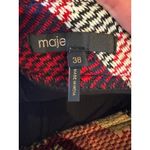 Maje  Skirt Women Medium Red Rouge Jacquard Tweed Jakarto‎ Pencil Straight Mini Photo 6
