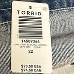 Torrid  Jeans Size 22 Laurel Canyon High Rise Straight Button Fly Distressed NWT Photo 5
