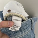 Free People Size 27 Mid Rise Ripped Knees Frayed Straight Leg Jeans Photo 5