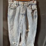 &Denim Light Wash Denim Distressed Mildi Skirt Size 6 Blue Photo 0