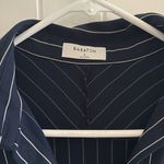 Babaton  - Aritzia -Dark Blue Blouse with White Pinstripes Photo 3