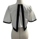 Women Size Small White Crop Top Cute White Black NWT (21 Photo 2