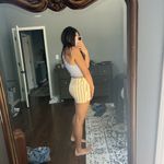 Old Navy High Waist Yellow and White Striped Shorts Photo 1