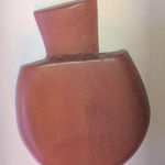 Vintage Wooden Mushroom Shaped Boho Brooch Brown Photo 0