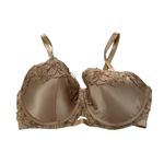 Aerie Real Power Gold Satin Lace Unlined Full Coverage Balconette Bra Sz 34DD Photo 1
