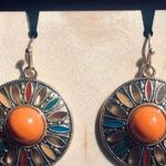 Bohemian, Colorful, Floral Petal Cutout Fashion Dangle Earrings Silver Photo 13