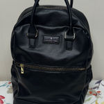 London Fog  Black Leather Backpack with Gold Zipper New without Tag Photo 0