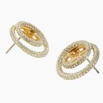 Tory Burch New  Miller 18K-Gold-Plated & Crystal Logo Stud Earrings on TB Card Photo 5