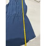 Babaton Silk Dress Sleeveless Drawstring Waist Casual Blue Size S Photo 8
