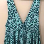 Urban Outfitters Deep V Neck Green Leopard Print Top Photo 0