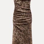 ZARA Maxi Dress Mesh Cheetah Animal Print Leopard  Bodycon Fitted Photo 18