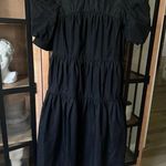 En Saison Poplin midi maxi dress tiered puff short sleeves modest hill house Black Size XS Photo 1