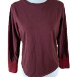 Universal Standard  Burgundy Long Sleeve Cotton Crewneck Basic Layer Petite 2XS Photo 0