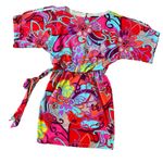 Trina Turk  Women's Tropical Mini Dress Belted Small Kimono Sleeve Resort Color Photo 6