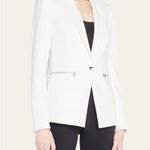 Veronica Beard White Bi-Stretch Notched Collar Single Snap Jacket Size 2 Photo 1