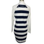 Tommy Bahama Tommy Bahama M Navy White Striped Quarter Zip Tunic Sweatshirt Dress Casual Photo 2
