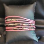 Nine & Co. Pink Leather Strand and Silver Link Bracelet NWT Photo 0