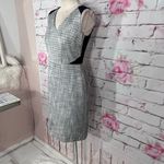 J.Crew sleeveless grey tweed blue panels sheath dress Photo 4