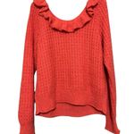 Anthropologie  Women’s Size XL Pink Fluffy Ruffled Boatneck Sweater Photo 3