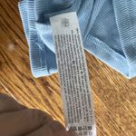 ZARA  Light Blue Ribbed Crop Top Ruffle Sleeves Size Small Photo 5