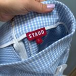 STAUD  Knack Pants Sky Micro Check Baby Blue Gingham S Photo 8
