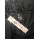 Anthropologie Soncy High Waist Pants with Tie Hem Black Satin Joggers Women's Size 1 (14/16) Photo 9