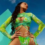 Pretty Little Thing  Mesh Neón Green Top Photo 0