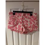 J.CREW Women's Sz 8 Chino Stretch Floral Shorts Pink/Cream COTTON Zip Button Pink Photo 1