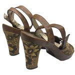 Kenneth Cole π Afterflower Embroidery Strappy Platform Sandal π Brown Leather Photo 2