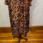 Sandro  Leopard Print Silk Twill‎ Maxi Dress Faunie Pintuck 38 US 6 Elegant Chic Photo 7