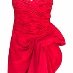 Marchesa Notte Silk‎ Strapless Dress Red Size 6 Photo 0