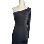 House Of CB Black One Shoulder Long Sleeve Gown Photo 3