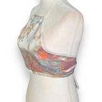 SheIn Halter Crop Top Metallic Embroidered Asian Dragons Open Back Tie Photo 3