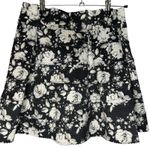 Xhilaration Size L Classic Black White Floral Pull On Thick Material Mini Skirt Photo 0