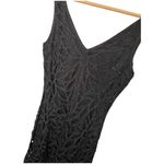 Etoile Beaded Lace V Neck Scallop Lined Vintage Y2K Dress Black XS Photo 7