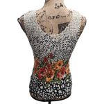 Investments  Women's Sleeveless Floral Leopard Print Textured Tank Top M Photo 3