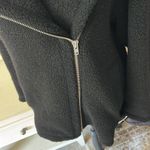 & Other Stories & other stories black wool long oversized side zip polo collared moto jacket S​ Photo 7