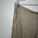 London Jean Linen Lace Trim Wide Leg Pants Women's Size 12 Beige boho resort Photo 1