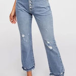 Free People  We The Free Dylan‎ High Rise Bootcut Distressed Button Fly Jeans 27 Photo 0