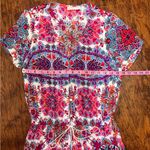 Altar'd State Altar’d State Pink Boho Festival Romper Floral V-Neck Tassel Drawstring, Small Photo 7